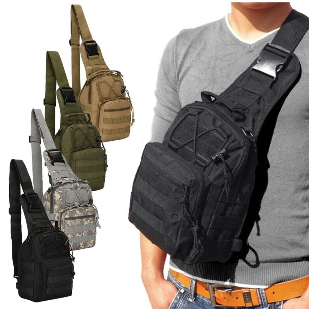 Men's Tactical Chest Bag Backpack Molle Crossbody Sling Messenger Shoulder